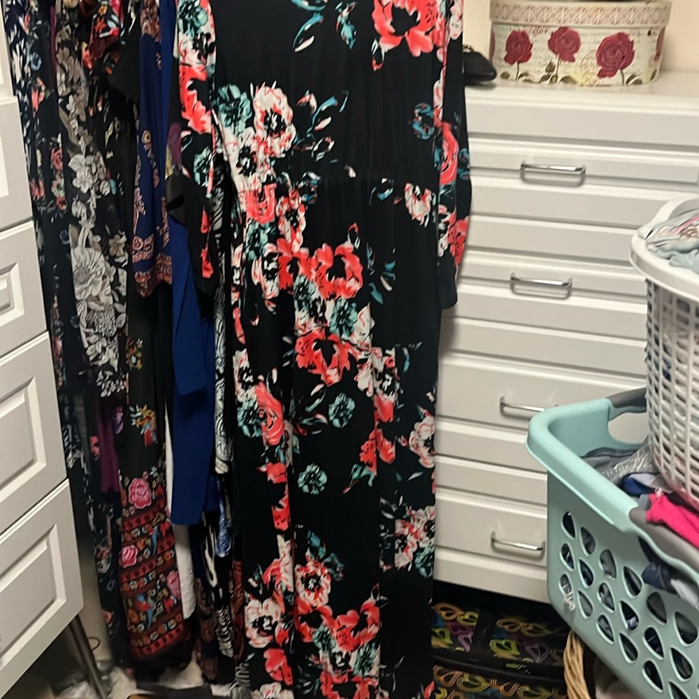 Long sleeve floral maxi